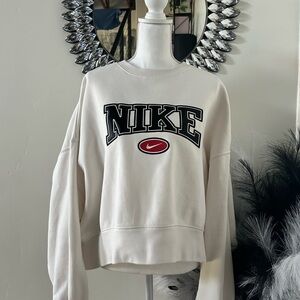 Nike Women's Cream Cropped Crewneck